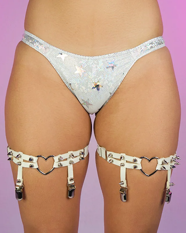 White Cosmic Stardust High-Cut Bottoms