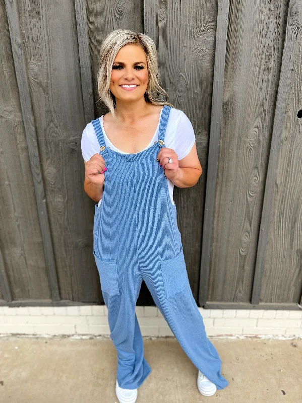 Sleeveless Ribbed Jumpsuit - 2 Colors