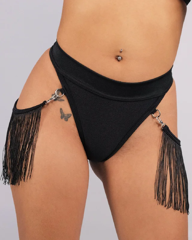 Rolita Couture X RW Black Fringe Bottoms