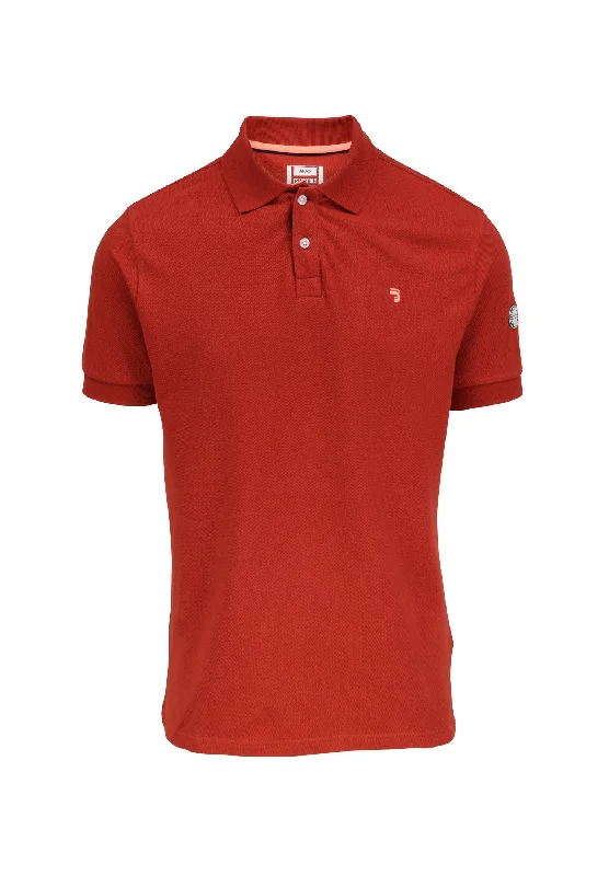 Polo Essentials homme rouge brique coupe droite en coton