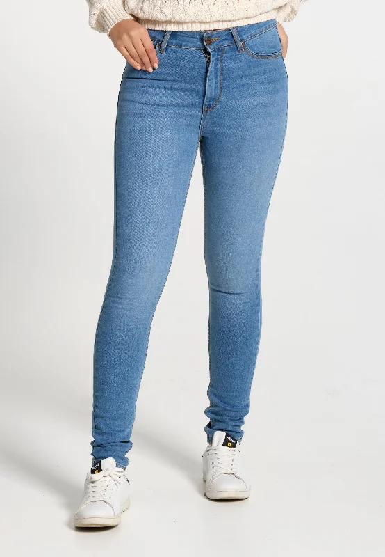 Jeans femme bleu léger slim fit