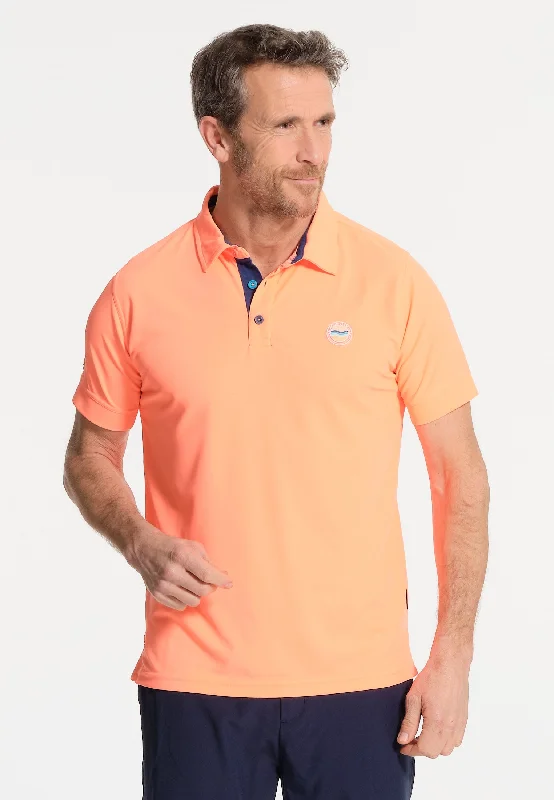 Polo homme orange uni