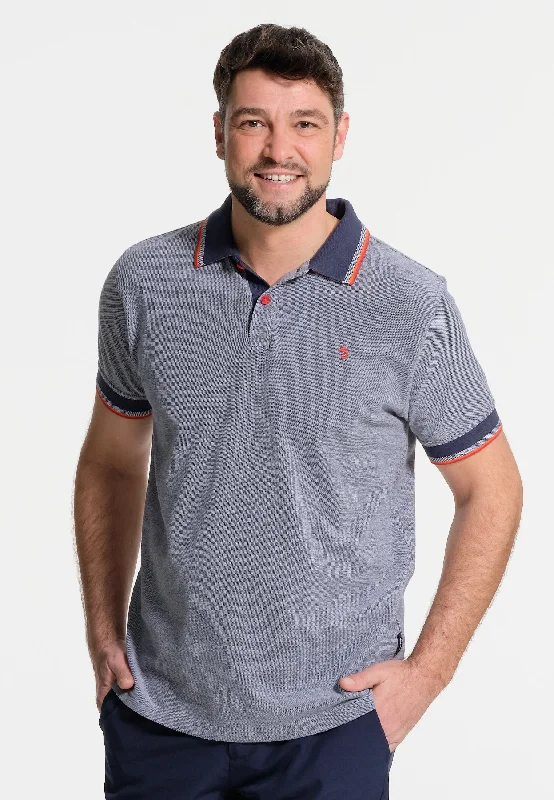 Polo homme gris et finitions contrastées