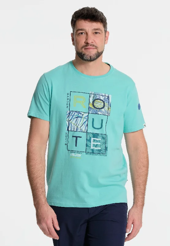 T-shirt homme turquoise Route