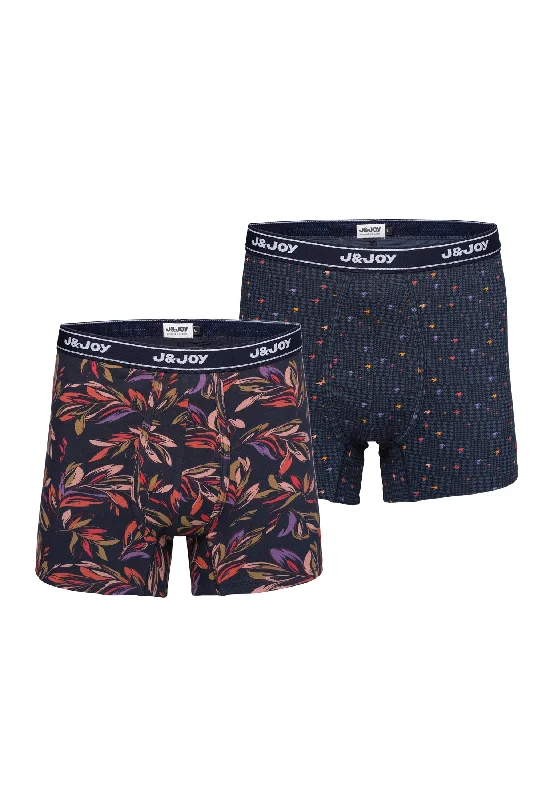 Pack de 2 boxers homme motif pied de poule et végétal