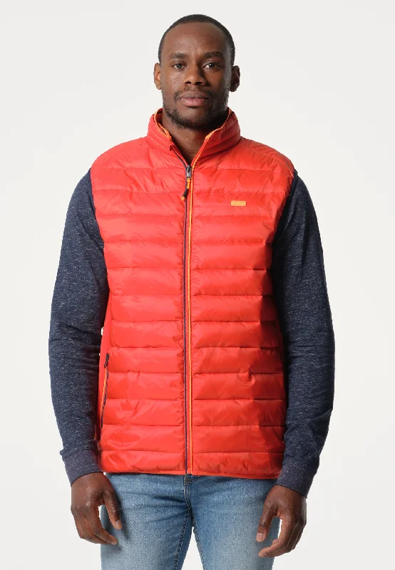 Veste homme sans manches rouge façon doudoune