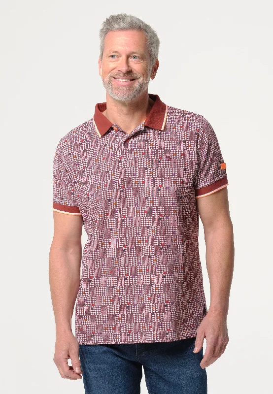 Polo homme motif pied de poule