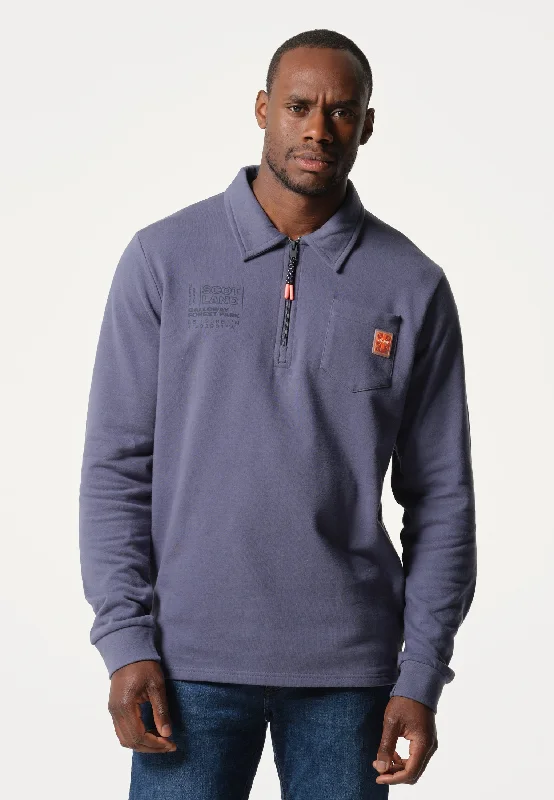 Sweatshirt homme bleu jeans avec poche sur le cœur