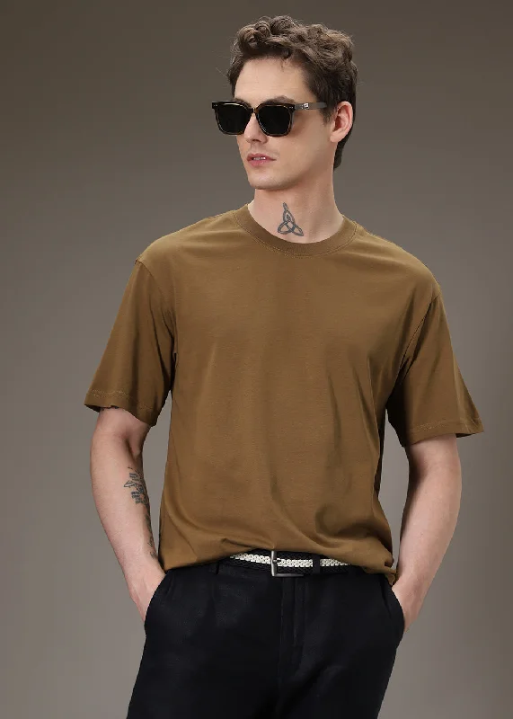 Brown Basic Oversized T-shirt