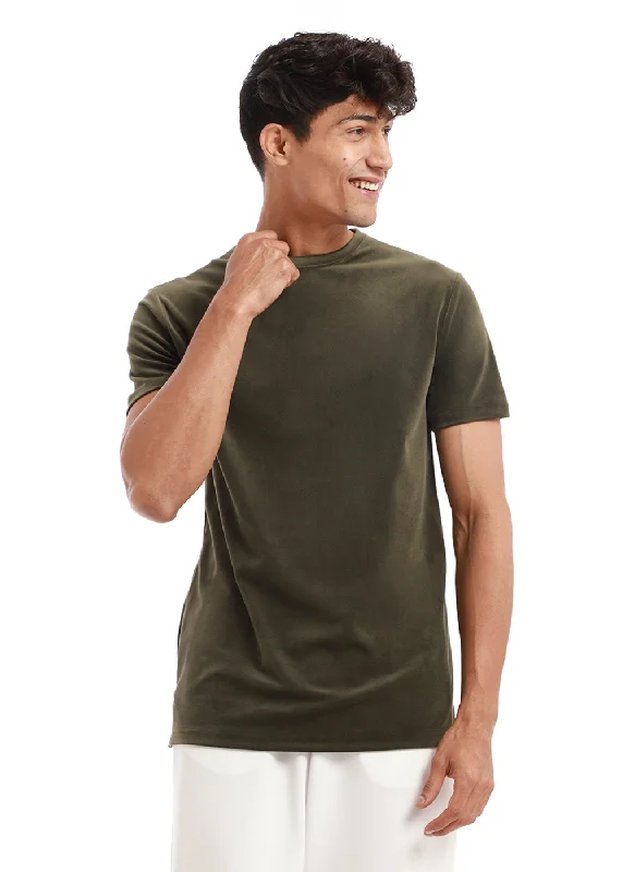 Dark Olive Suede T-shirt