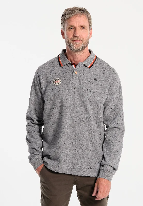 Polo homme grise, motif arrière