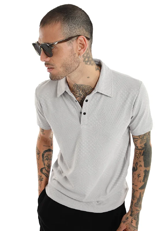 Light Gray Structured Polo T-shirt