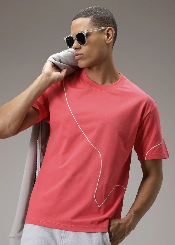 Neon Pink Line Oversized T-shirt