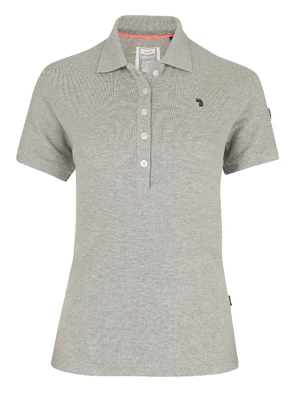 Polo Essentials femme gris clair coupe droite en coton