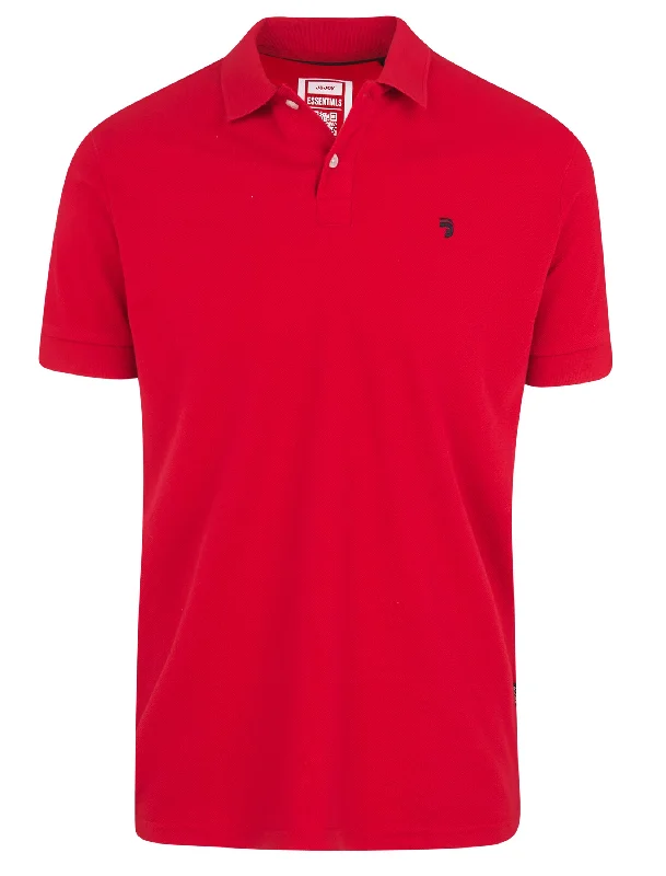 Polo Essentials homme rouge coupe droite en coton