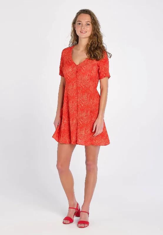 Robe Femme Northern Territory Aop Leafs Orange