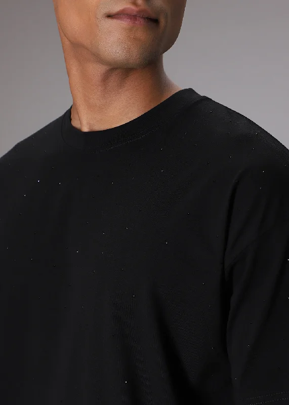 Stud Black Oversized T-Shirt