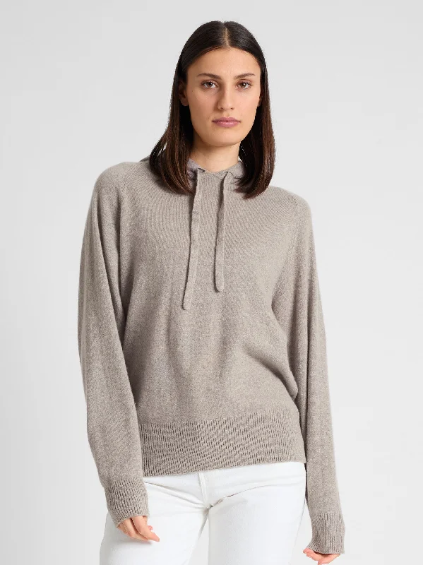 Cashmere sweater "Lux Hoodie" - toast