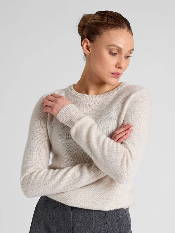 Cashmere sweater "Saga" - pearl