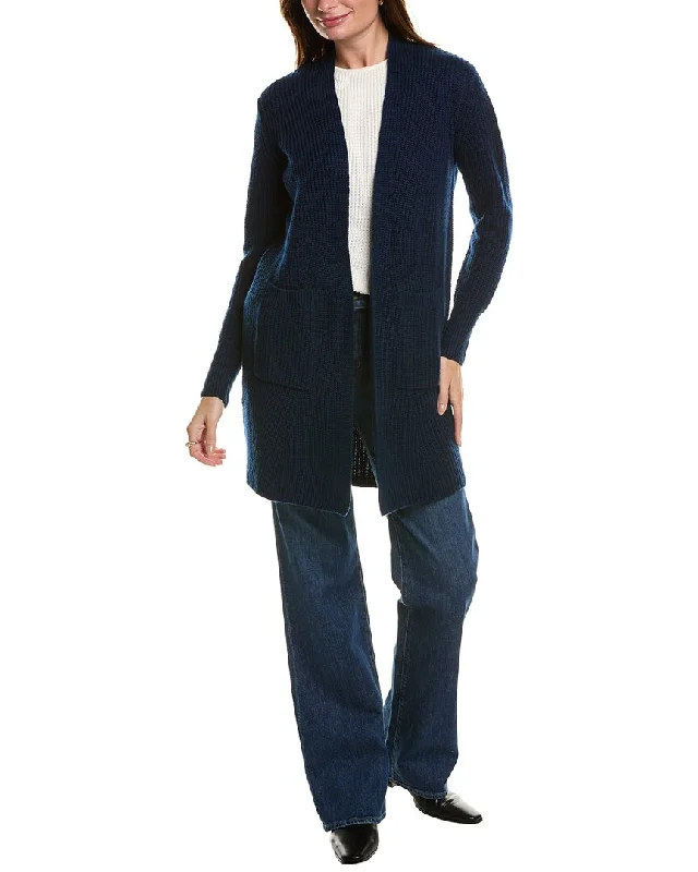 Forte Cashmere Rib Long Wool & Cashmere-Blend Cardigan