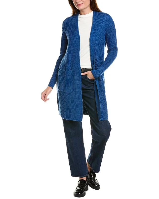 Forte Cashmere Rib Long Wool & Cashmere-Blend Cardigan