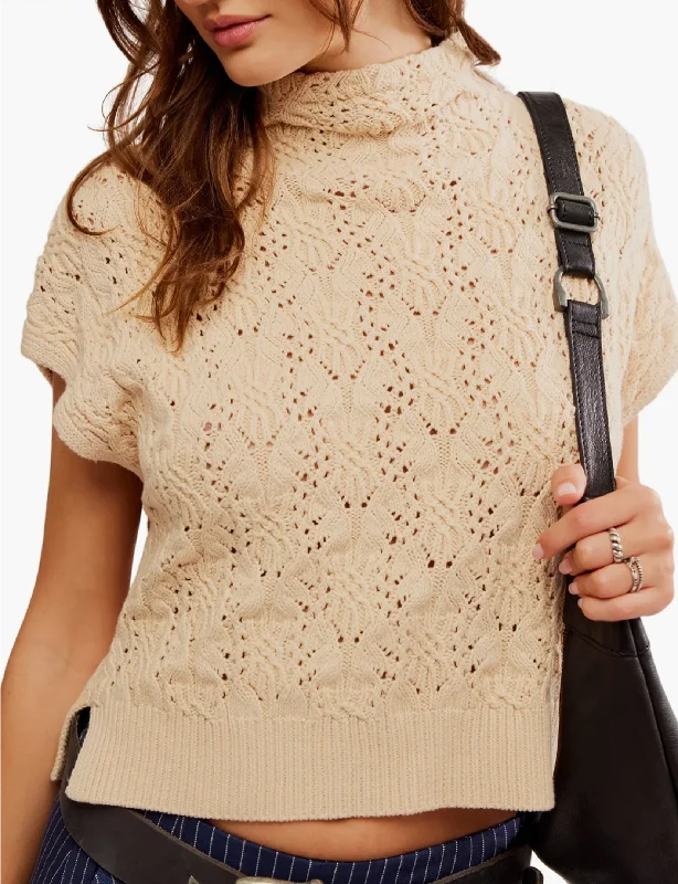 Vickie Mock Neck Sweater, Macadamia