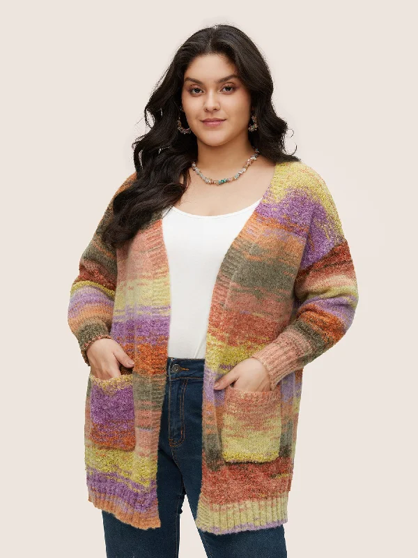 Ombre Heather Contrast Pocket Cardigan