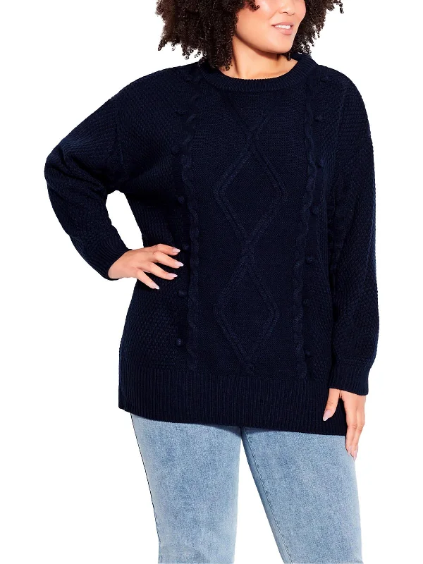 Plus Womens Knit Long Sleeves Pullover Sweater