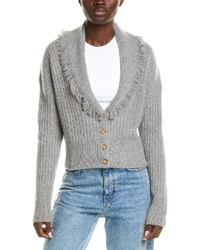 QUINN Cropped Shawl Collar Cashmere Cardigan