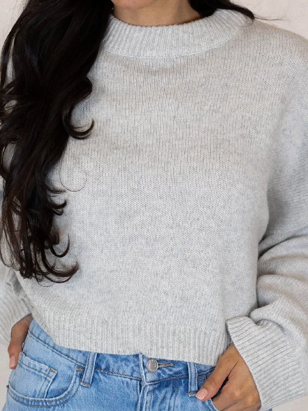 Emma Cropped Sweater | Heather Grey | FINAL SALE