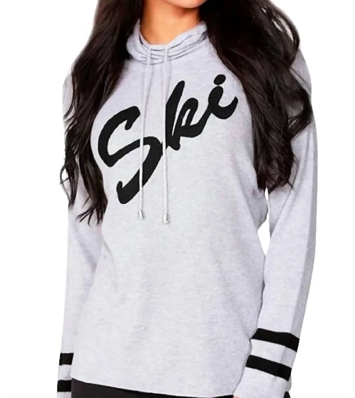 Ski Drawstring Sweater In Gray/black