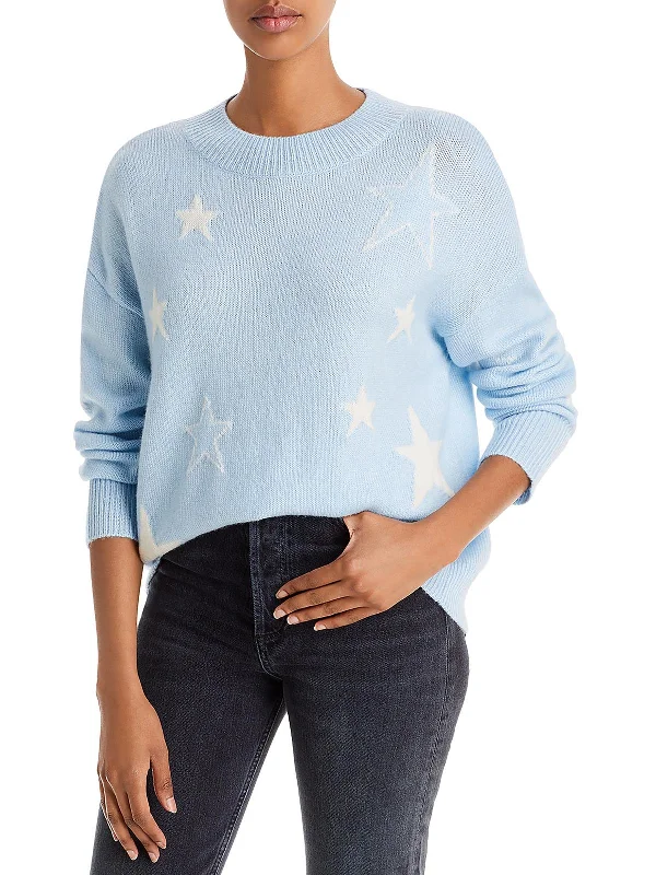 Womens Knit Star Pattern Pullover Sweater