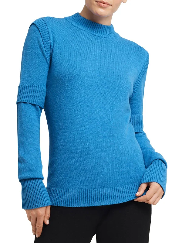 Womens Long Sleeve Knit Mock Turtleneck Sweater