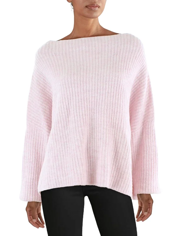 Womens Slouchy Mock Neck Pullover Sweater