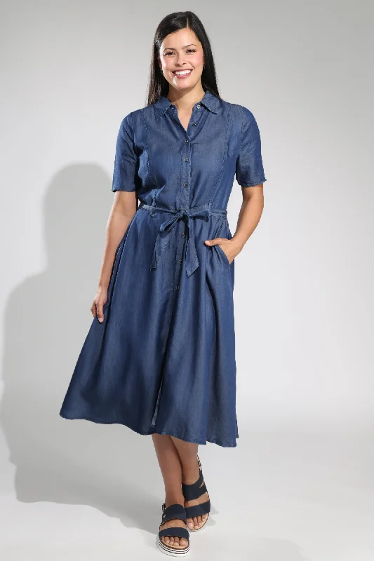 Dark Indigo Tencel Dress | DARK INDIGO | 6635A1