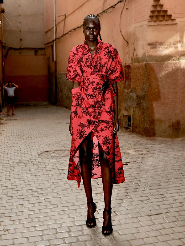 Nadia’s Kimono Cotton Red & Black Print