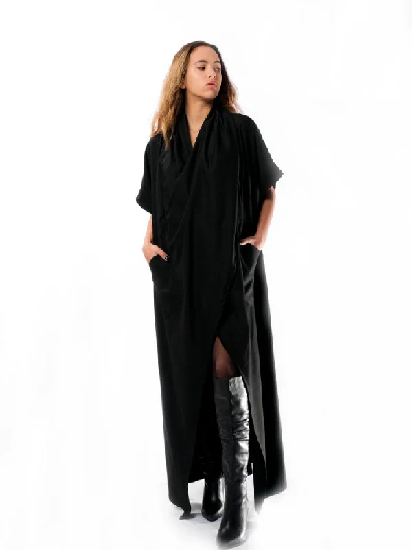 Nadia’s Dress Kimono Linen - Black