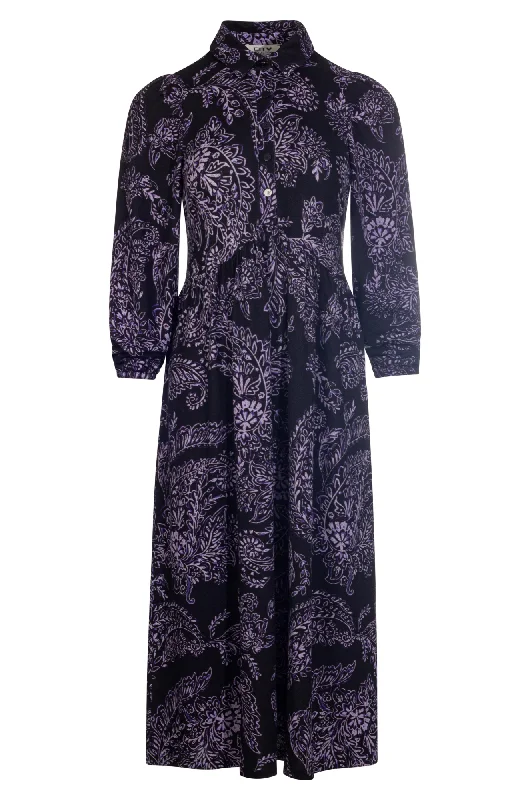 Warm Touch Dress with collar | PURPLE PAISLEY | 7915ZZ