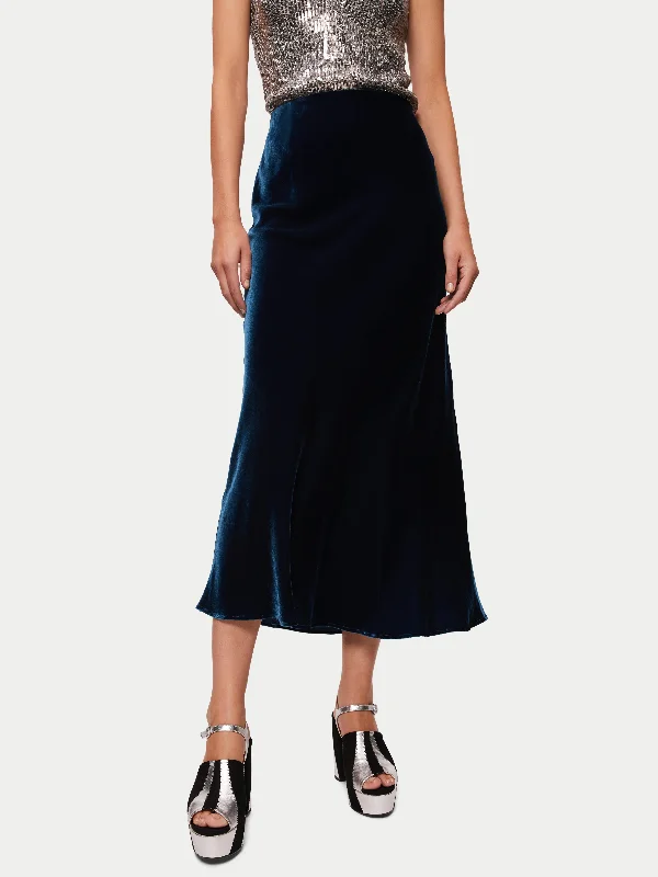 Velvet Maxi Skirt | Peacock