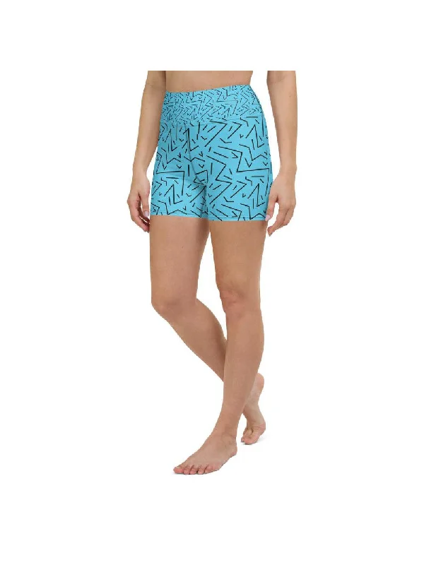 Aqua Black Line Yoga Shorts