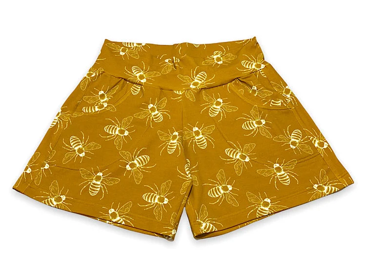 Size Medium Ladies Shorts Mustard Bees