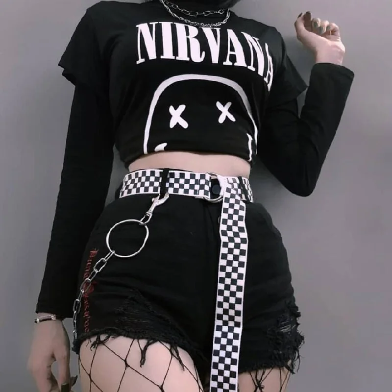 Women's Gothic High Waisted Bottoms Ripped Shorts