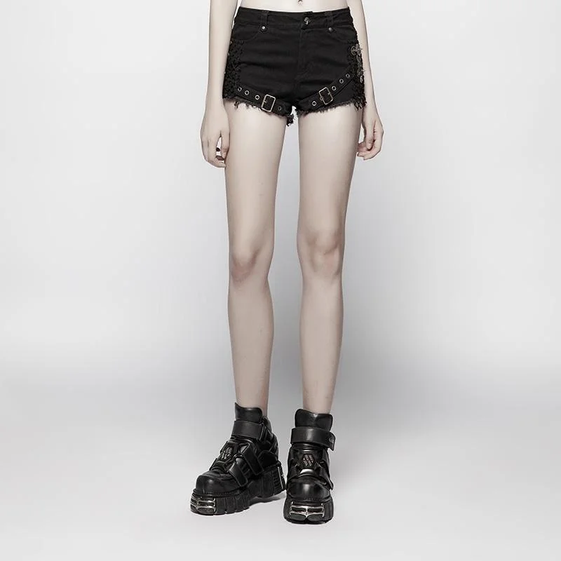 Women's Punk High Waist Sexy Denim Shorts