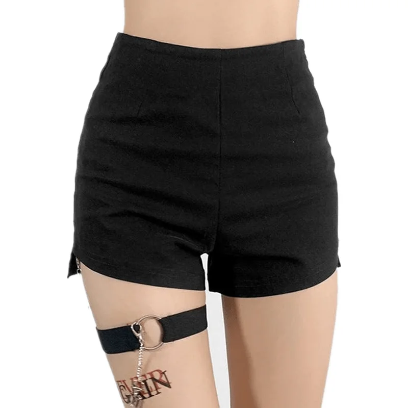 Women's Punk Slim Fitted Short with Leg Ring