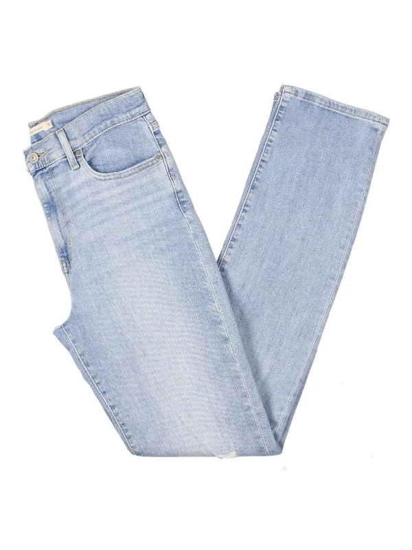 724 Womens Destroyed High Rise Straight Leg Jeans