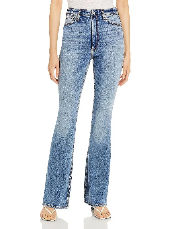 Casey Womens High Rise Stretch Flare Jeans