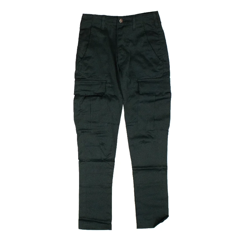 Green Solid Cargo Pants