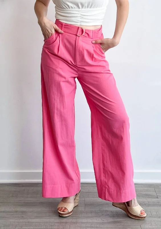 Kalani Belted Pant In Bubble Pink