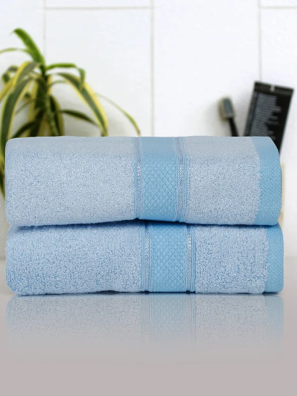 Unisex Sky Blue Basic Terry Hand Towel -Pack of Two