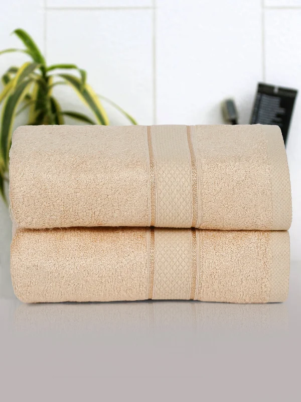 Unisex Beige Basic Terry Hand Towel -Pack of Two